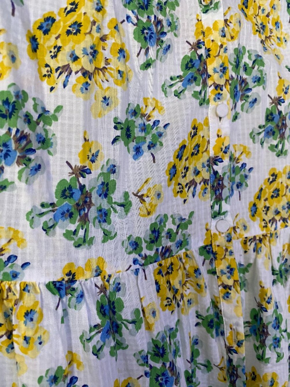 UNIQLO X PAUL & JOE Puff Sleeve Cotton Floral Tiered Dress with Pockets Size M - Picture 7 of 8